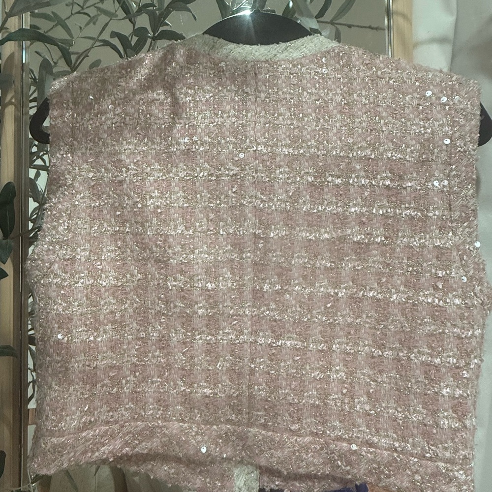 Sandro Textured PinkCream Jacket - Picture 3 of 9
